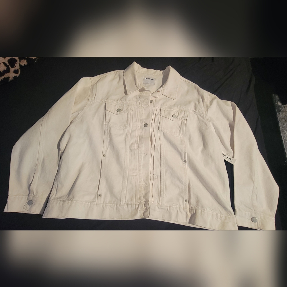 Old Navy Women's White Denim Jacket